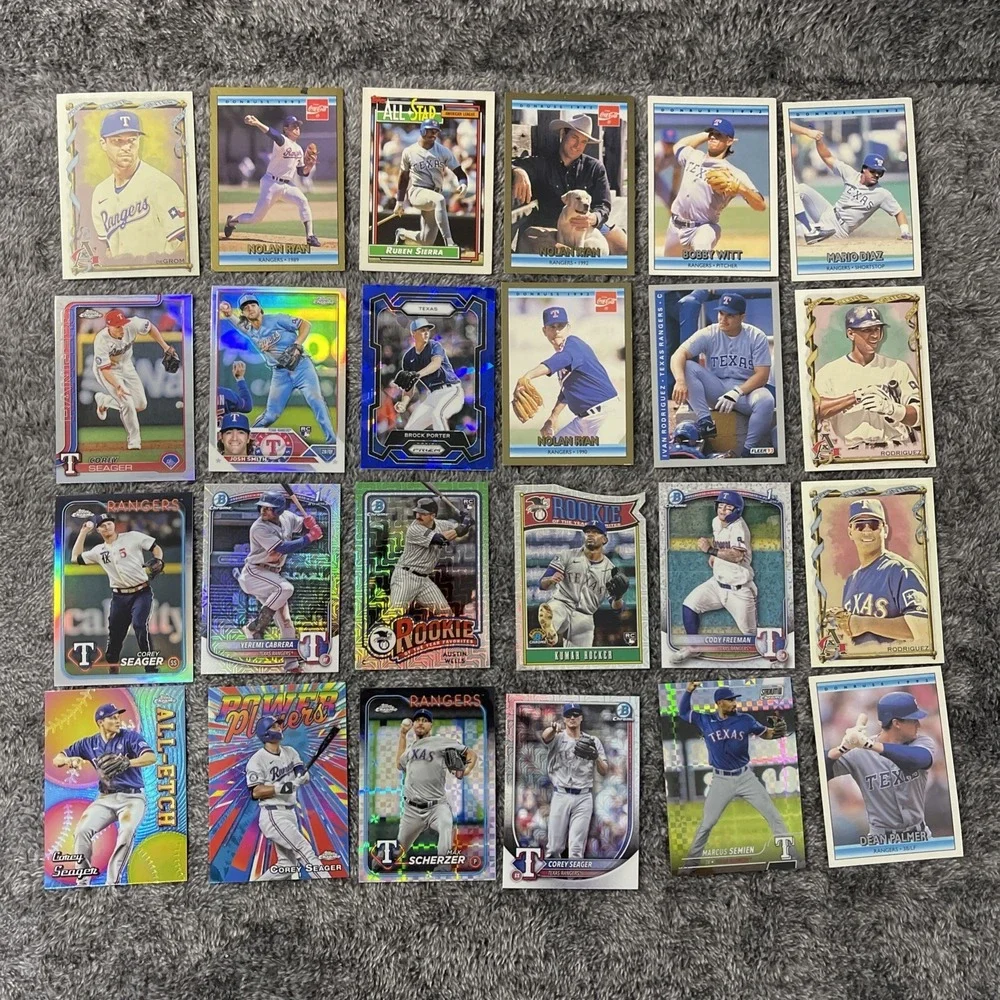 Texas Rangers‎ Baseball 24 Card Lot - Rookies, Stars, Inserts, Parallels